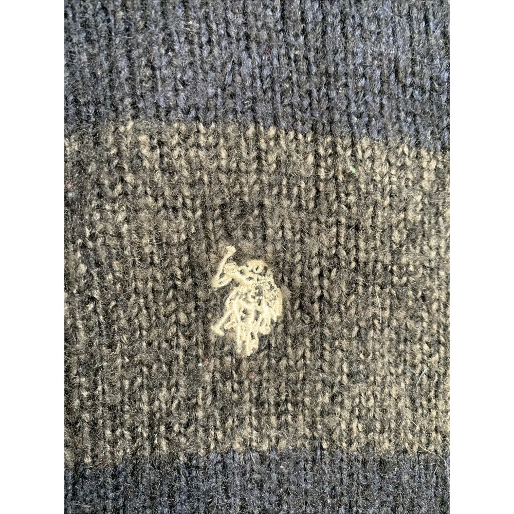 U.S. Polo Assn. Sweater Men's Size‎ XXL Zip Pullover Blue Grey White Striped - Picture 3 of 9